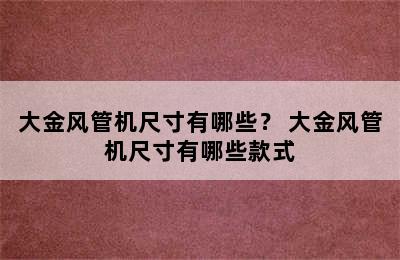 大金风管机尺寸有哪些？ 大金风管机尺寸有哪些款式